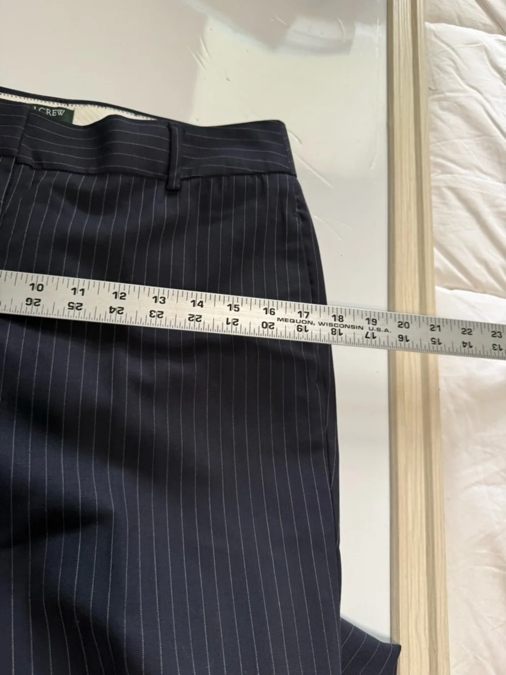 J.Crew Women's Suit Set Navy Blue Pinstripe Wool Blazer (Sz 8) & Pants (Sz 2)